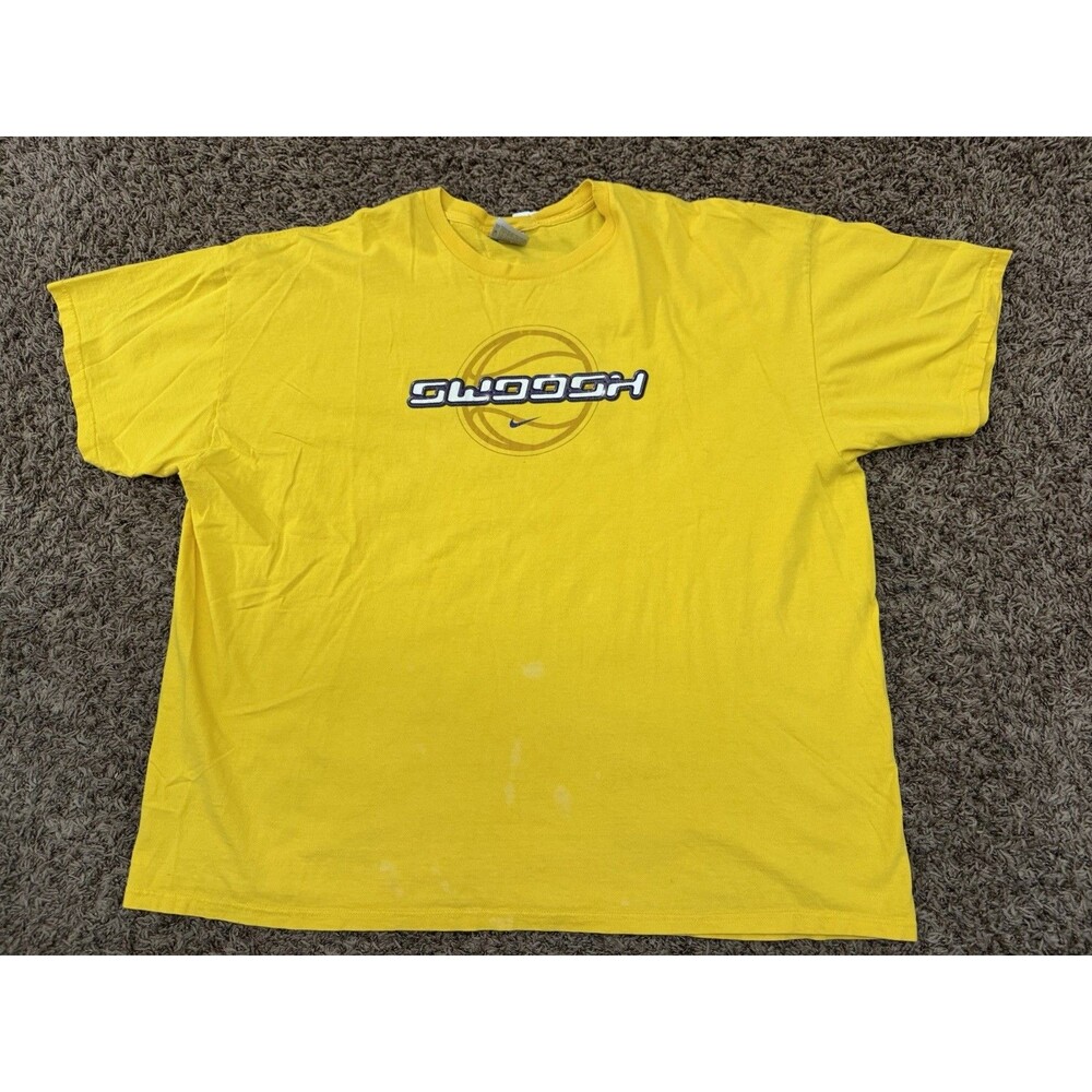 Nike Y2K Swoosh Basketball Graphic T-Shirt Yellow Short Sleeve Tee Lakers LA 3XL
